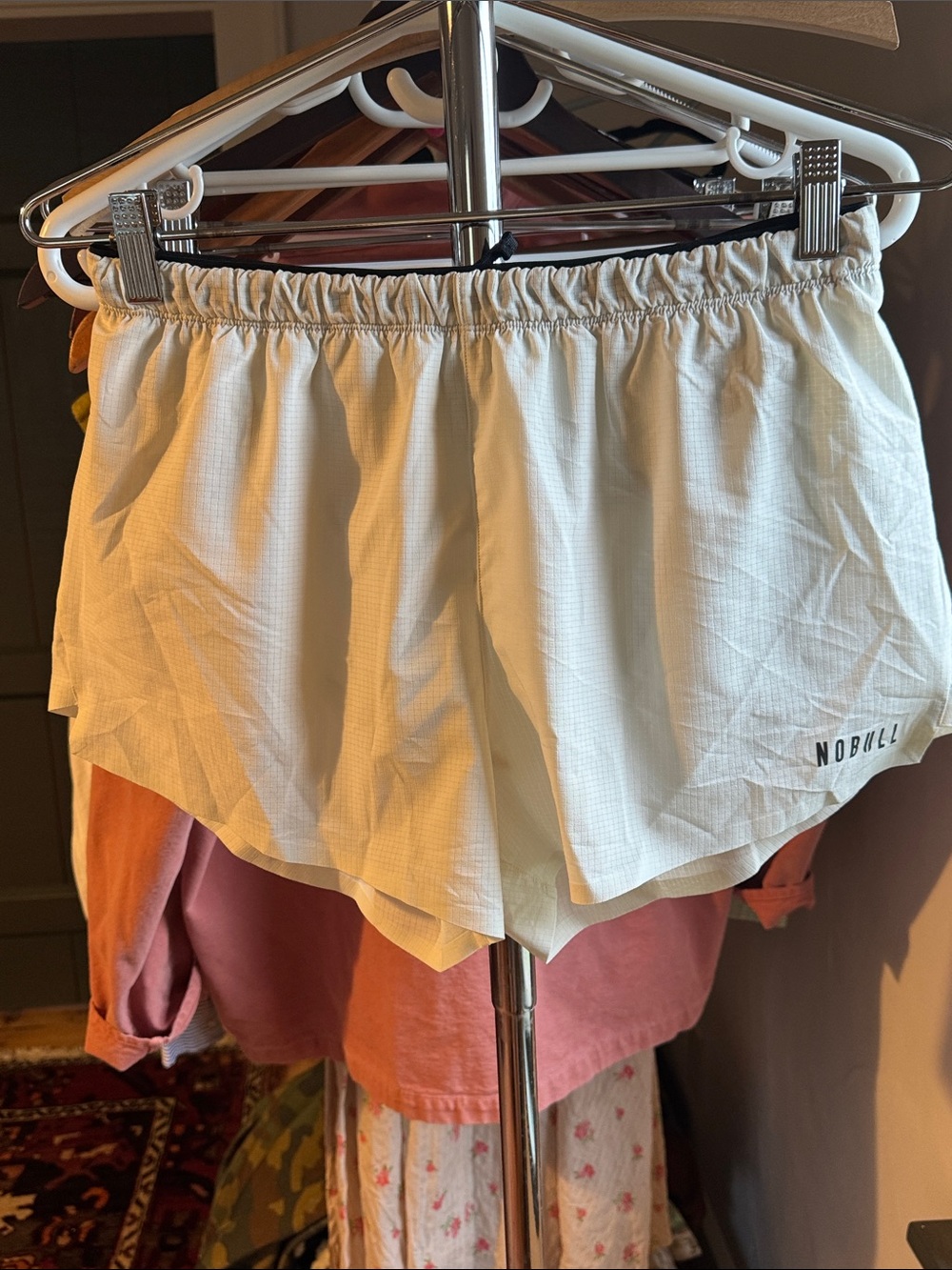 NOBULL Women's Cream Athletic Runner Shorts